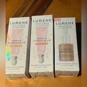 Lumene brand new bundle of concealers and liquid bronzer